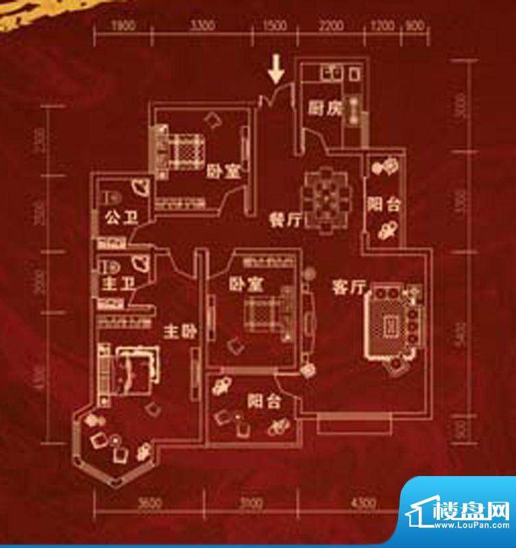 富森·天鹅丽都三房面积:131.51m平米