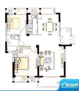 天奥金域兰庭F1户型面积:89.00m平米