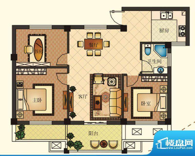 兴马—经典公寓G4户面积:89.53m平米