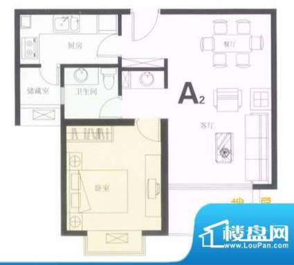 鼎城2008A2户型图 1面积:63.78平米