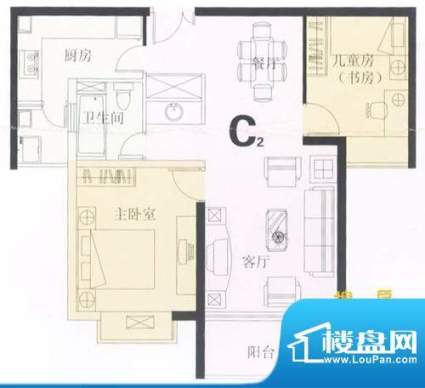 鼎城2008C2户型图 2面积:81.38平米