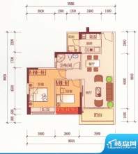 新世纪宜居A3户型2房面积:77.79平米