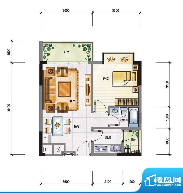 长城世家二期21-24栋面积:50.00平米