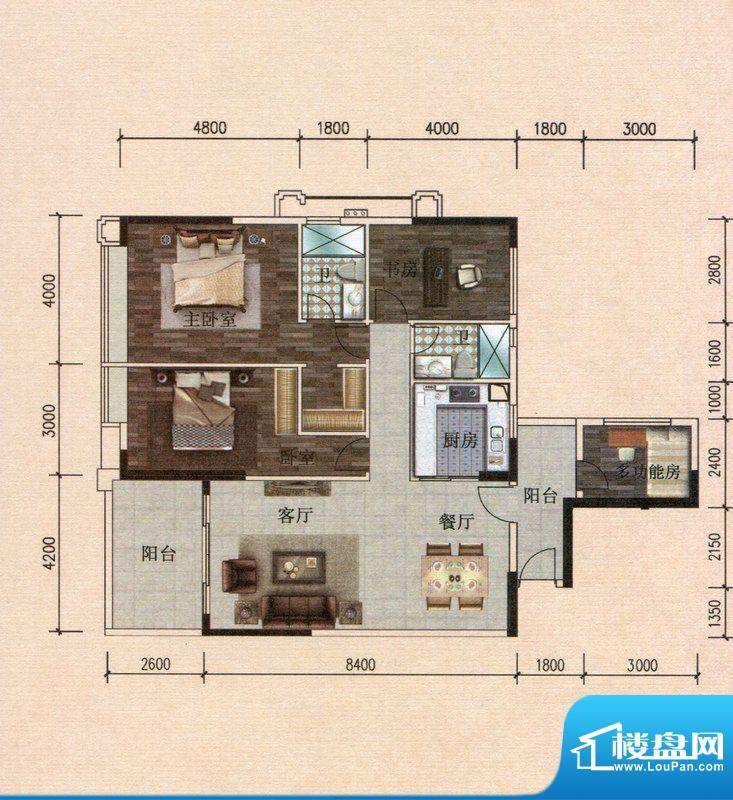 长堤1号7单元标准层面积:132.00平米