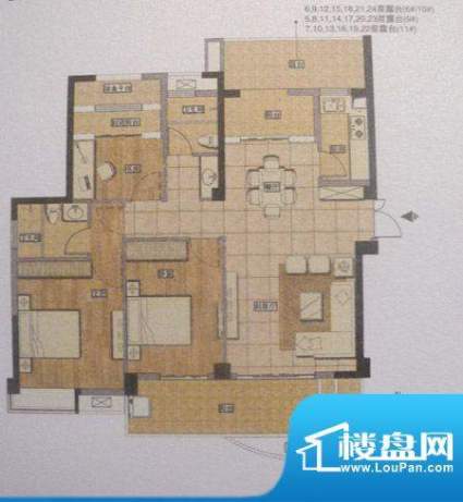 正得格林兰庭三房两面积:0.00m平米