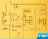 金木棉山庄B户型 2室面积:80.64平米