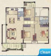 祥云豪庭4#C户型3室面积:117.00m平米