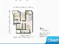 滨江星座B户型 3室2面积:128.65平米