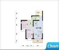 德信滨江绿都A户型图面积:79.41平米