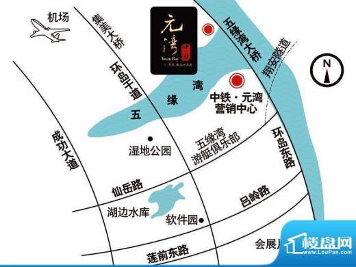 中铁元湾交通图