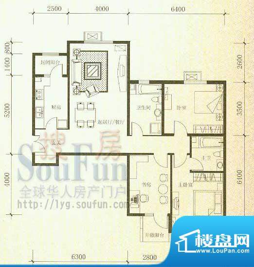 君悦财富广场B1 3室面积:128.00m平米