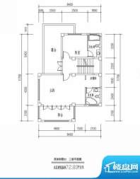 西海瑞园双拼别墅S2面积:72.80平米