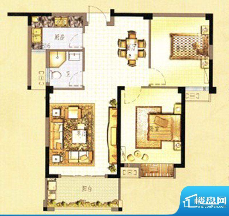 万春中央公馆7栋4单面积:88.00m平米