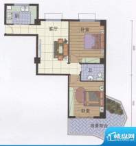 丽江明珠A区01户型面积:87.00m平米