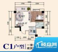 椰林山庄C1户型 1室面积:48.97平米