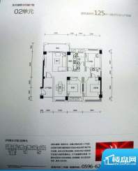 东方康桥9#02单元3室面积:125.00m平米
