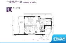 神州半岛君临海D户型面积:105.00平米