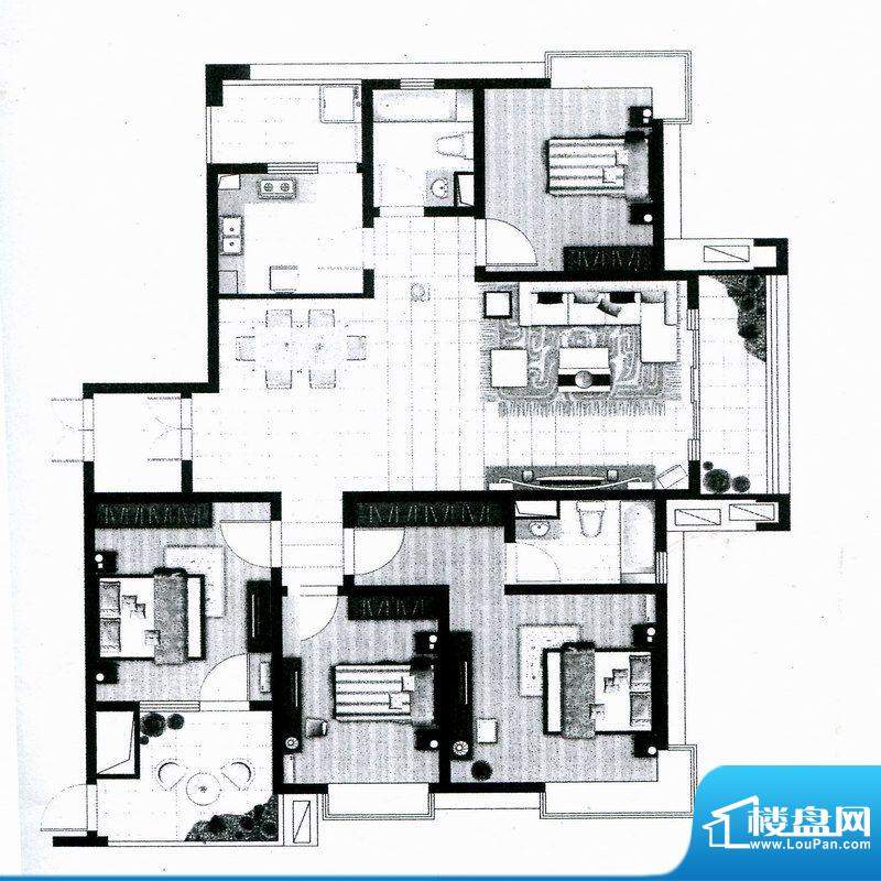 上城F2户型 4室2厅2面积:159.89m平米