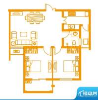 云顶雅苑户型1 2室1面积:83.00平米