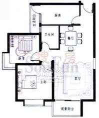 梓锦新城E户型图 2室面积:78.60平米