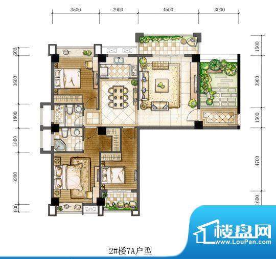 尊府2#楼7A户型3室2面积:139.00m平米