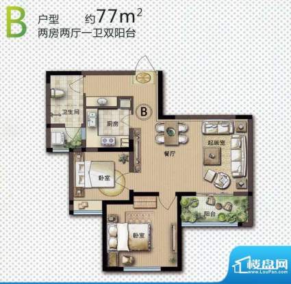 和府奥园一期6、7号面积:77.00平米