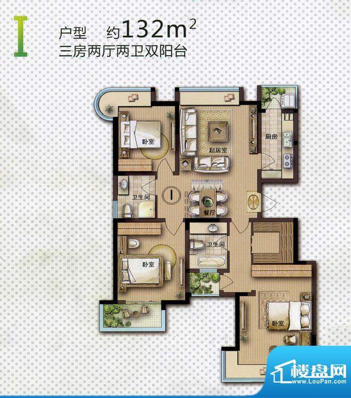 和府奥园一期3号楼标面积:132.00平米