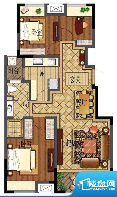 宏图上水庭院10幢标面积:90.00平米