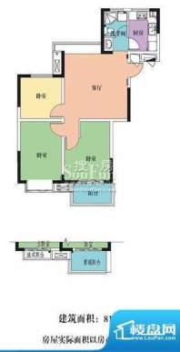 江雁依山郡花园A 3室面积:81.65平米