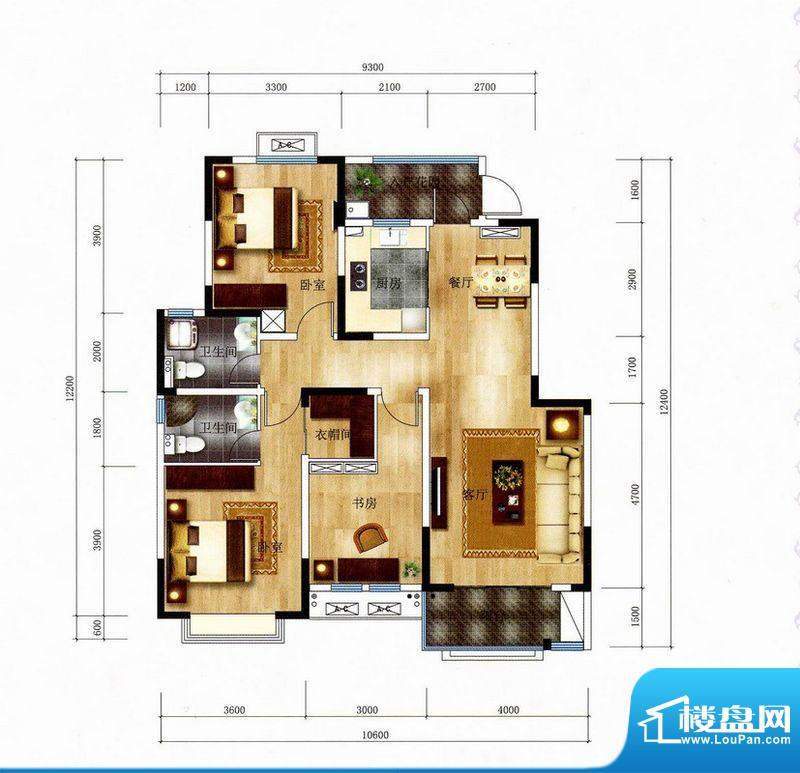 华菁水苑一期二期9-面积:122.96平米