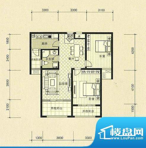 金城丽景二期01、02面积:87.00平米