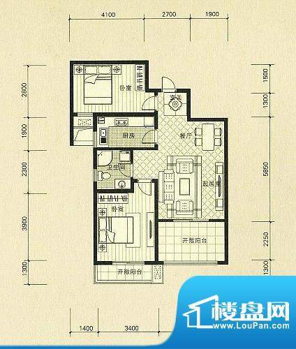 金城丽景二期01、02面积:85.30平米