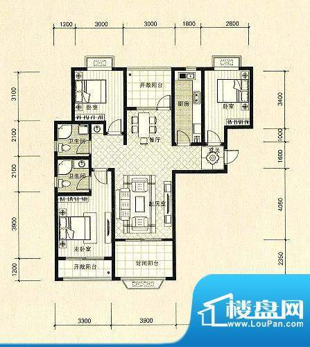 金城丽景二期01、02面积:119.38平米