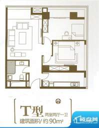 城市之光国际公寓标面积:90.00平米