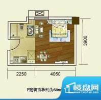 峨嵋公寓一期1号楼标面积:38.00平米
