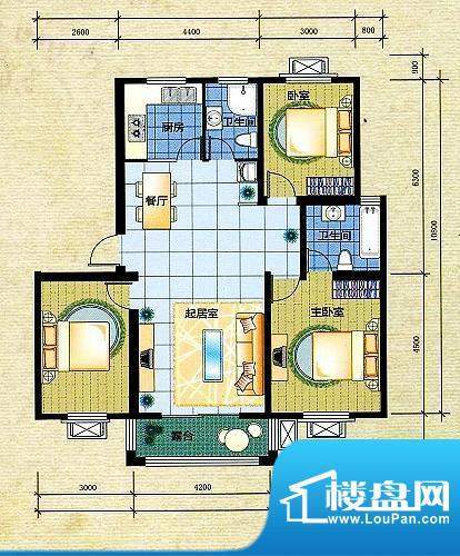 盘金华府一期1号楼标面积:114.51平米