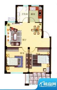 华亿锦泉苑A户型 2室面积:78.00m平米