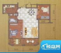 滨海星城户型图 2室面积:96.00m平米