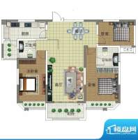 景鸿·东湖翡翠户型面积:128.99m平米