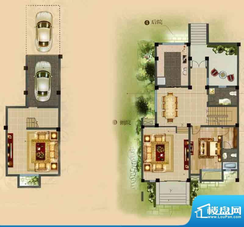 栖园联排别墅 k户型面积:320.00m平米