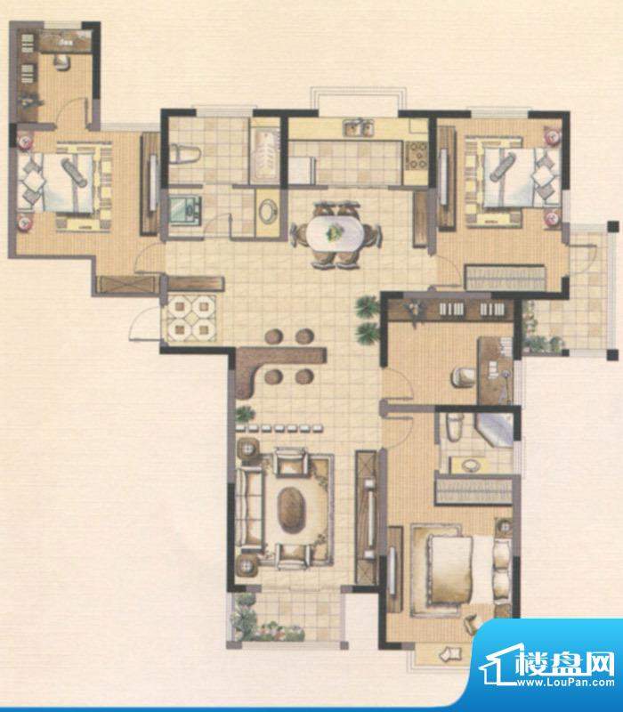 祥云京都花园户型图面积:178.92m平米