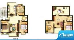 凤凰公寓D3户型 3室面积:112.00m平米
