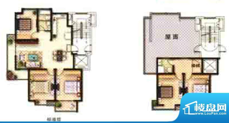 凤凰公寓G1户型 3室面积:120.00m平米