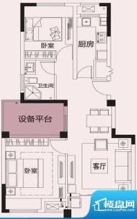 绿地中央广场国际花面积:74.00m平米