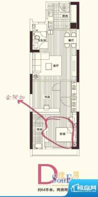仙林悦城一期1栋2栋面积:64.00m平米