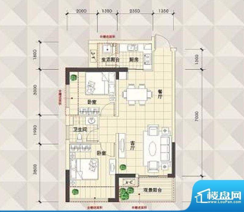 玉柴博望园漓江天空面积:79.01m平米