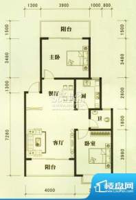 青青家园A户型 2室2面积:79.59m平米