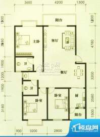 青青家园C户型 3室2面积:111.79m平米