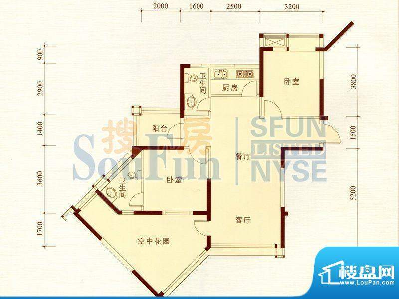 碧海蓝天公寓07/08套面积:99.34m平米