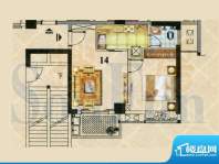 富逸时代2-7层14号户面积:62.09m平米
